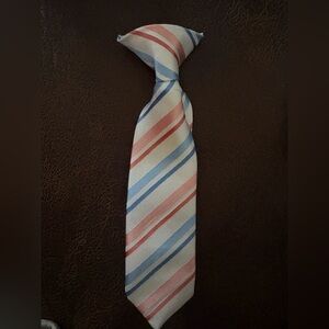 Toddler Clip on Striped Blue and Red kids Tie